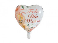 Imagen miniatura de GLOBO CORAZON \\\"FELIZ DIA MAMA\\\" (43X43CM) BLANCO