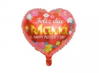 Imagen miniatura de GLOBO CORAZON \\\"FELIZ DIA MAMA\\\" (45CM) ROJO