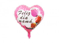 Imagen miniatura de GLOBO CORAZON \\\"FELIZ DIA MAMA\\\" (45X51CM) ROSADO