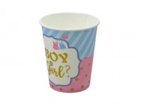 Imagen miniatura de VASOS PAPEL \\\"BOY OR GIRL?\\\" 10P (8.5X7.5) CELESTE/ROSADO