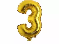 Imagen miniatura de 3 DORADO GLOBO NUMERO 16"