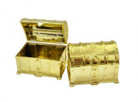 Imagen miniatura de CARAMELERO COFRE PLASTICO 10P (7X5X5) DORADO/TRANSP.  (DS)