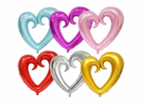 Imagen miniatura de GLOBO METALIZADO CORAZON ABIERTO, DIFERENTES COLORES 18" XX